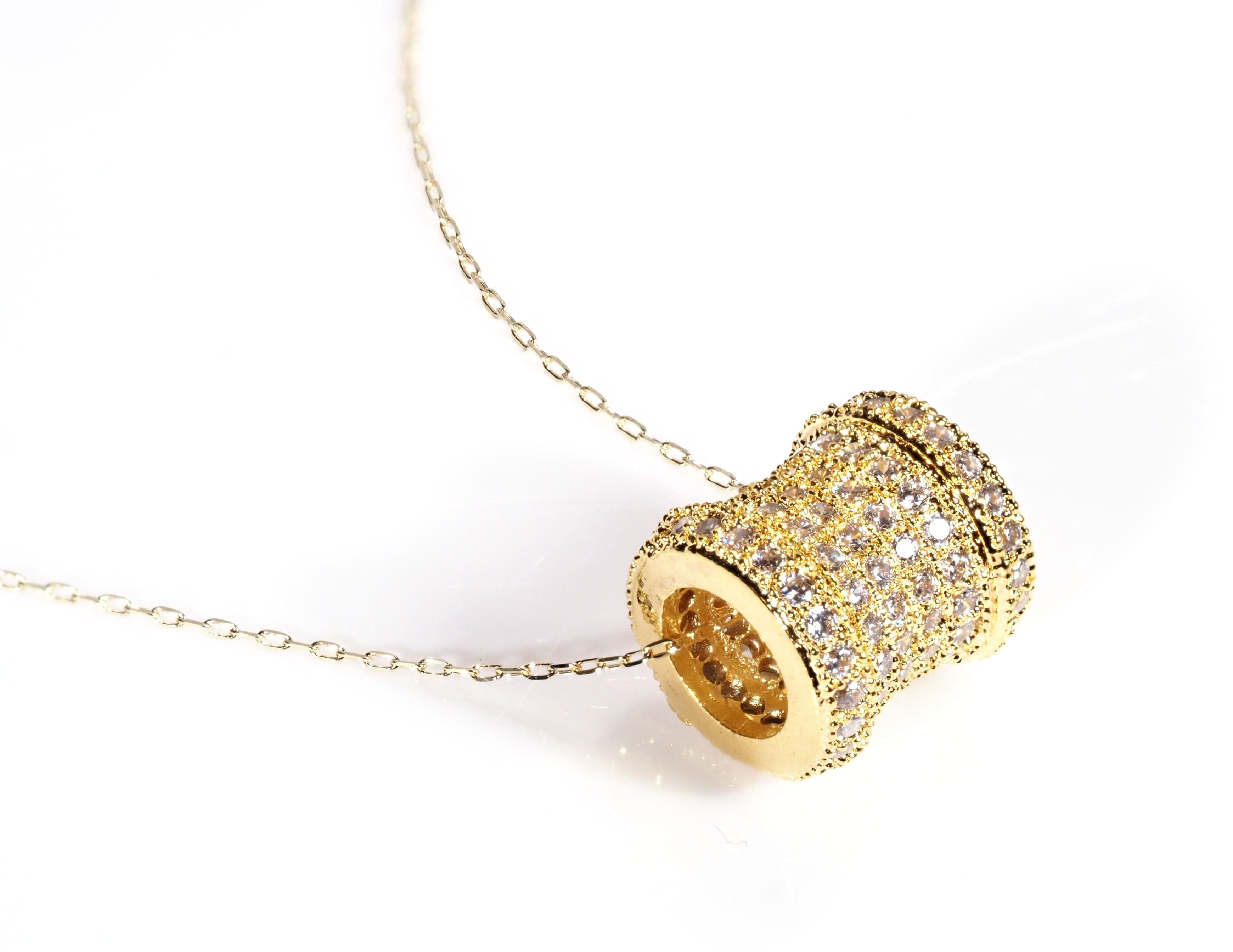 18金製 豪華 フル エタニティ ダイヤモンド ネックレス 国内生産品 厳選 K18 ( 刻