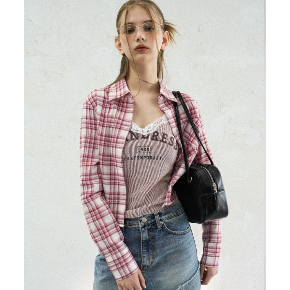 アヴァンドレススレンダーチェックシャツレッド