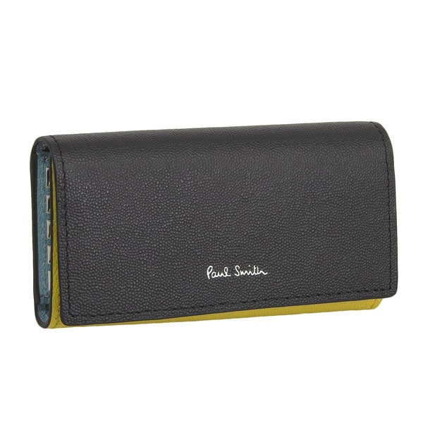 ポールスミス キーケース 4連 メンズ レディース アウトレット レザー ブラック×イエローマルチ PAUL SMITH