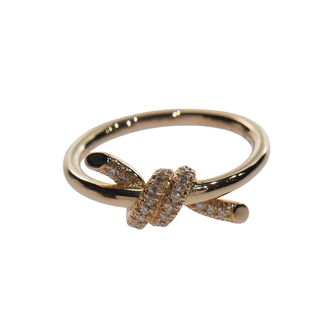 【未使用品】 リング ノットリング K18PG 750 ピンクゴールド ダイヤモンド 0.05ct 指輪 6号 #46 ジュエリー レディース