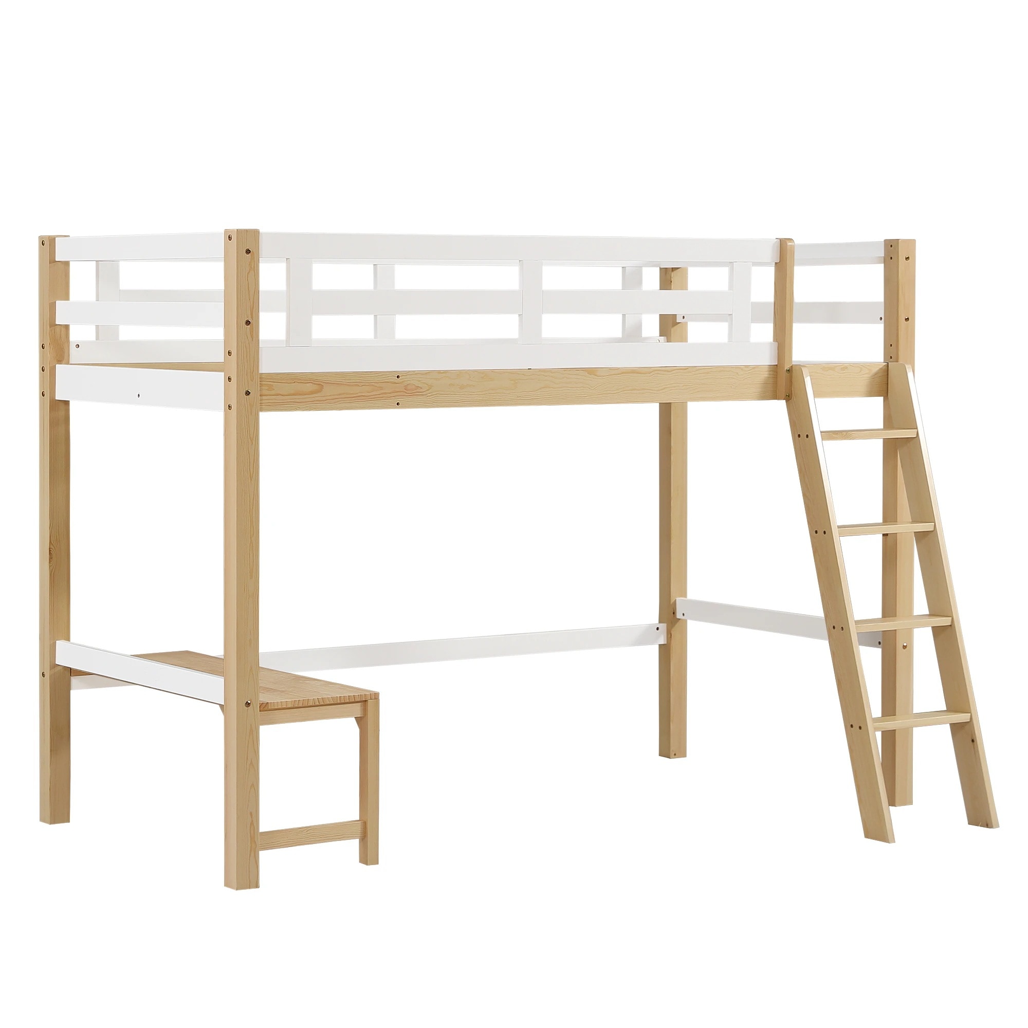 [大型折扣销售！优惠券分发]ロフトベッドはしごシングルミドルタイプコンセント付き子供部屋ベッド高さ150cmシングルローデスク付きパイプベッド