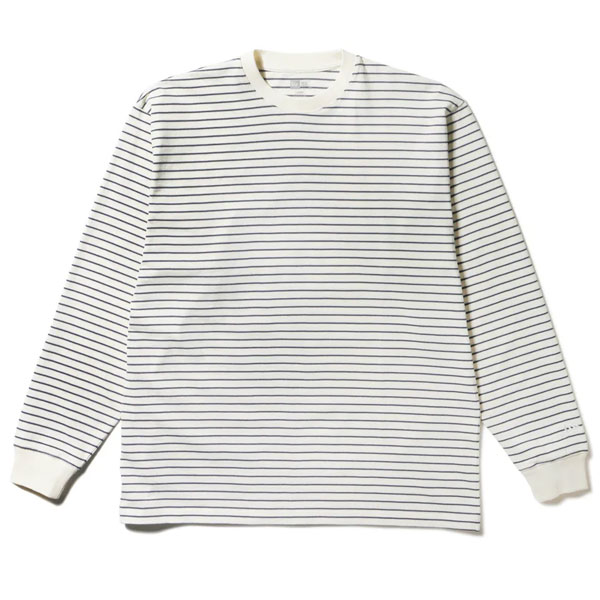 ニューエラ NEW ERA 長袖 オーバーサイズド コットン Tシャツ Micro Border オフホワイト 14324701
