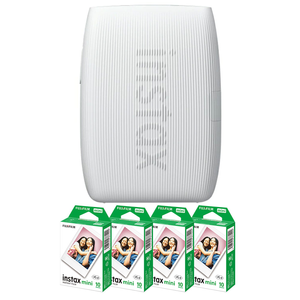 (フィルム40枚付)富士フィルム　スマートフォン用プリンター リンク3　CLAY WHITE（クレイホワイト） INS MINI LINK3 CLAY WHITE