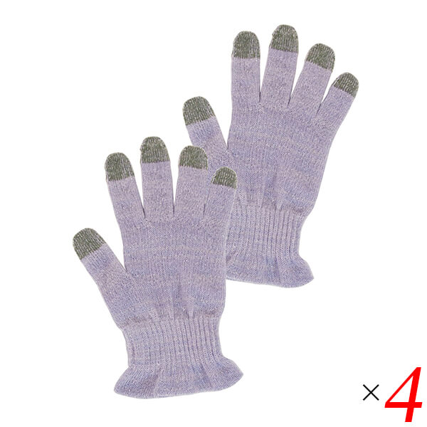 スマホが使えるシルク混のおやすみ手袋 4個セット