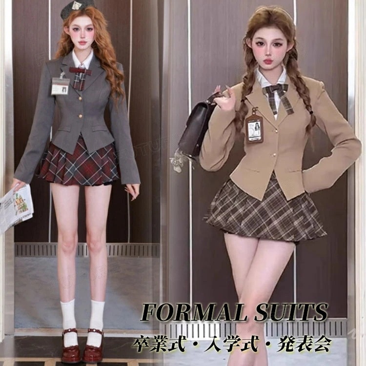 速達!なんちゃって制服 女の子 160 韓国 卒業式 スーツ 小学生 ジュニア 韓国 ブレザー ショート丈 高校生 中学生 卒服 制服 JK 入学式 プリーツスカート ピアノ発表会 フォーマル 女の子