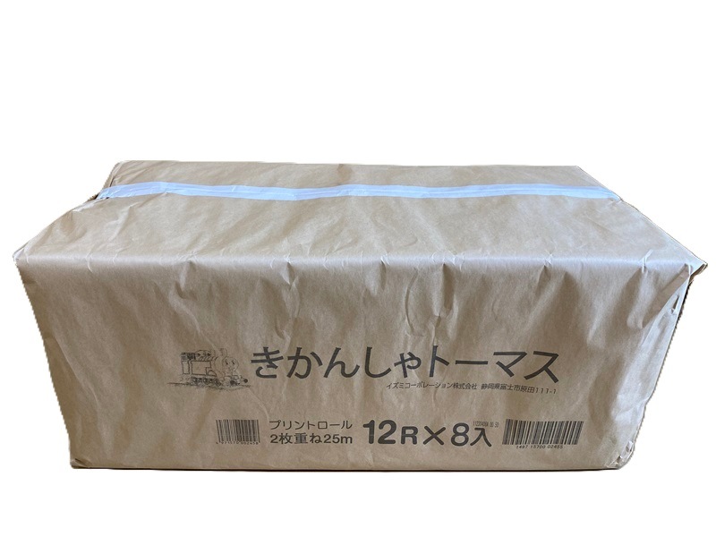 業務用/きかんしゃトーマス/とっても可愛いトイレットペーパー25ｍダブル巻き/香り付　１２Ｒｘ８　９６個入　クラフト梱包　お子様のトイレトレーニング用に！