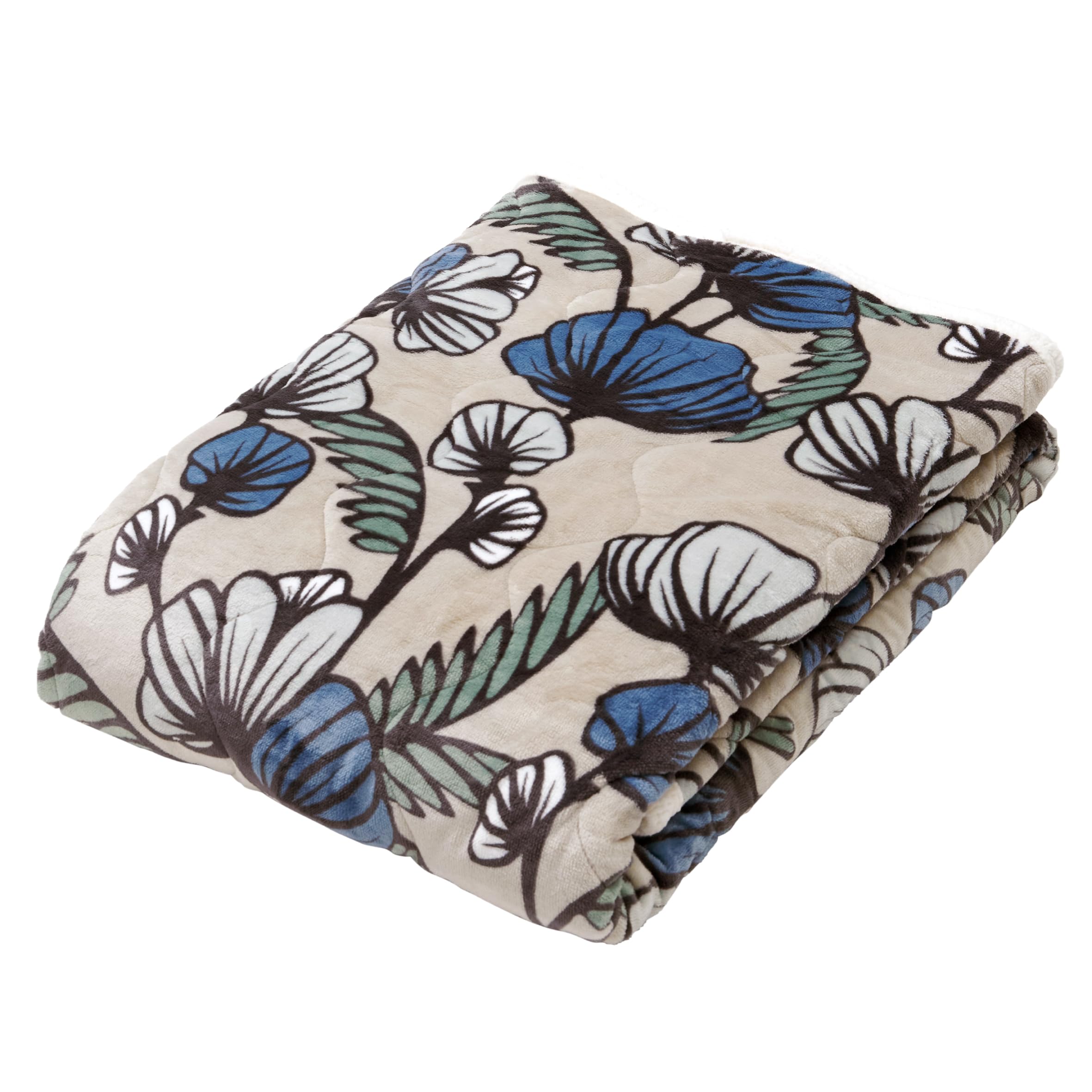 nishikawa 【 西川 】 フィンレイソン あったか肌掛け布団 キルトケット シングル 洗える DECO デコ ふんわり やわらか シープボア 暖か ブルー FE05803014