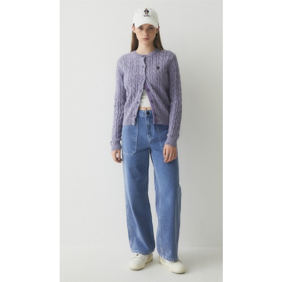 [100%-Genuine][WHO.A.U]Steve Color Cable Cardigan