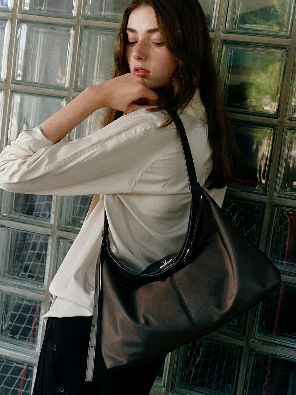 【JOY GRYSON】 25FW SELI SHOULDER BAG NYLON : CHOCO BROWN
