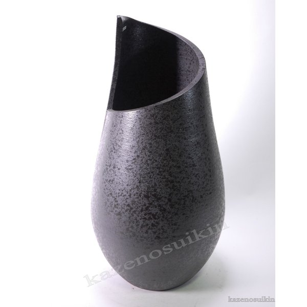 黒スパイラル花入 15号（信楽焼き・花瓶・花入れ・花器・壺・壷・一輪挿し・フラワーベース・B006-04)