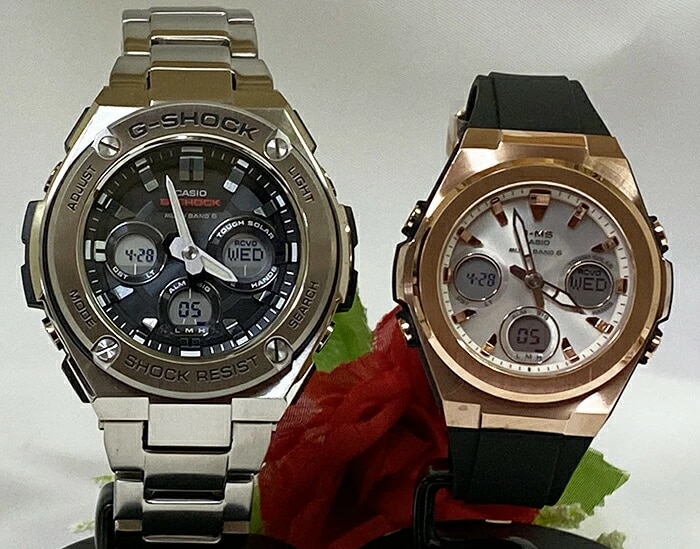 恋人たちのGショックペアウォッチgショック 人気 婚約　夫婦 高級　クリスマス プレゼント おすすめ G-SHOCK BABY-G ソーラー電波 カシオ 2本セット アナデジ GST-W310