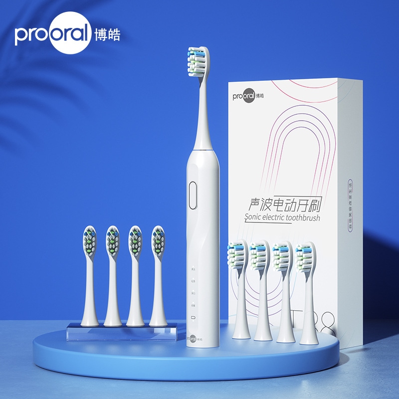 Bohao電動歯ブラシT38充電式8デュポンブラシヘッド全自動歯ブラシ大人用効率的な洗浄