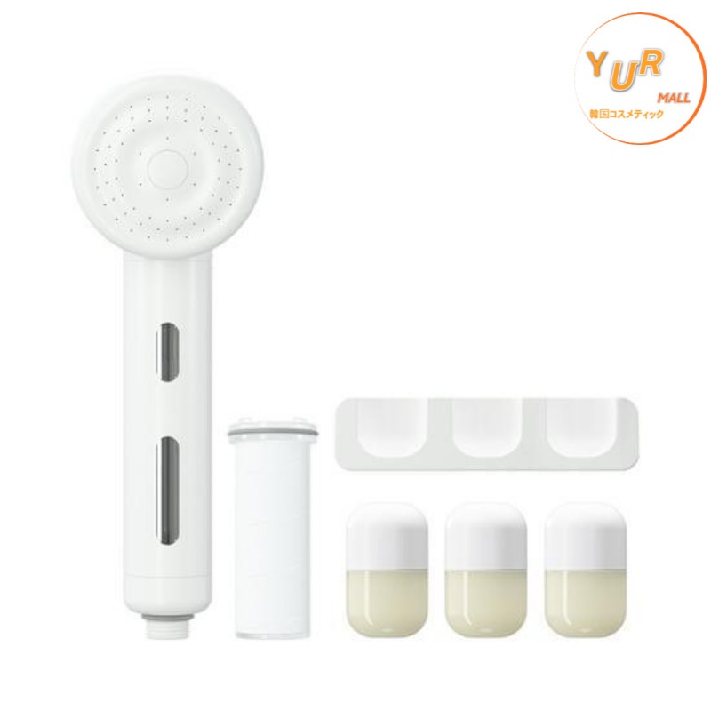 カプセルシャワー機(本品+ホルダー1P+フィルター1P+フラワーショップ ビタミンカシュール3P)