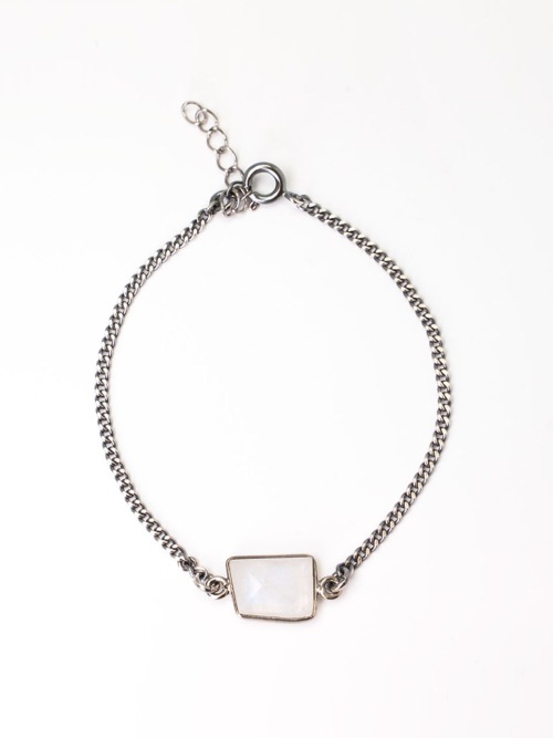 【HARANG】 HR 69B_Rectangle Cut Moonstone Bracelet 正規品