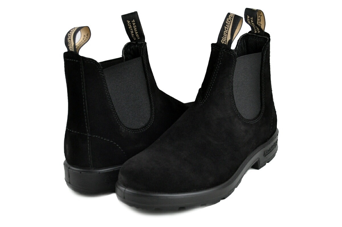 エラスティック サイドゴア ブーツ スウェード ブラック bs2405009