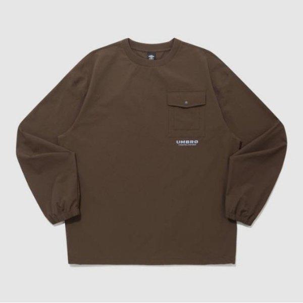 長袖Tシャツ TQT UQ121CWT26-BRW ユーティリティポケットピステ BROWN