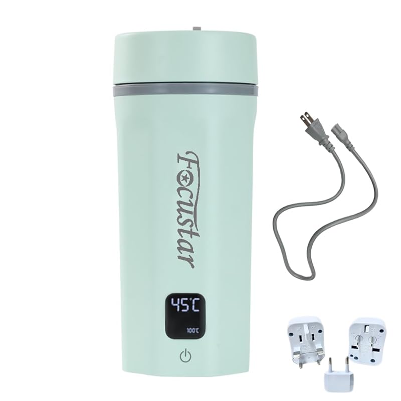 即納：Focustar ポータブルケトル 550ML 電気ケトル 小型 トラベルケトル 海外対応・日本対応 6段階温度調節 100-240V兼用 変圧器不要 400W ポータブル電源で使える 持ち運び