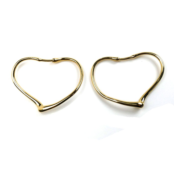 TIFFANY&Co. ティファニー K18YG イエローゴールド オープンハート ピアス 8.6g レディース 中古