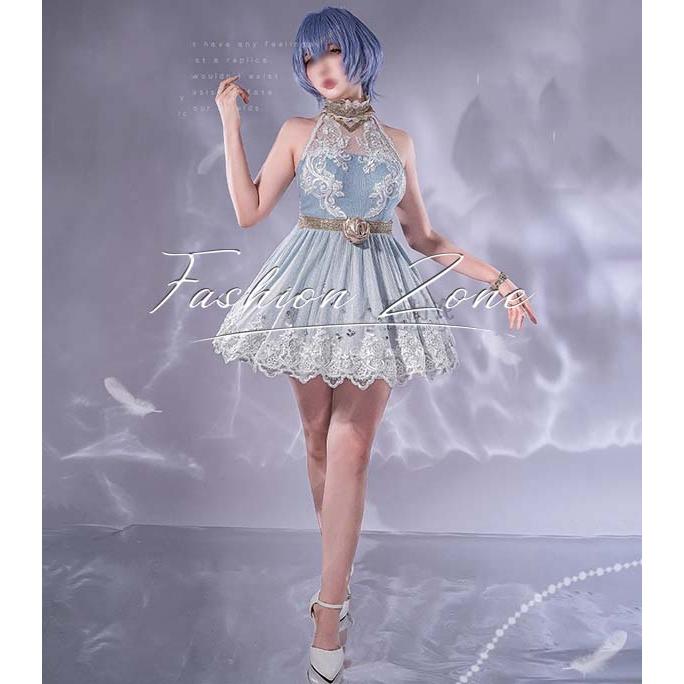 新世紀エヴァンゲリオン 風 綾波レイ ドレス コスプレ衣装 ウィッグ 靴 ハロウィン イベント 変装 クリスマス仮装