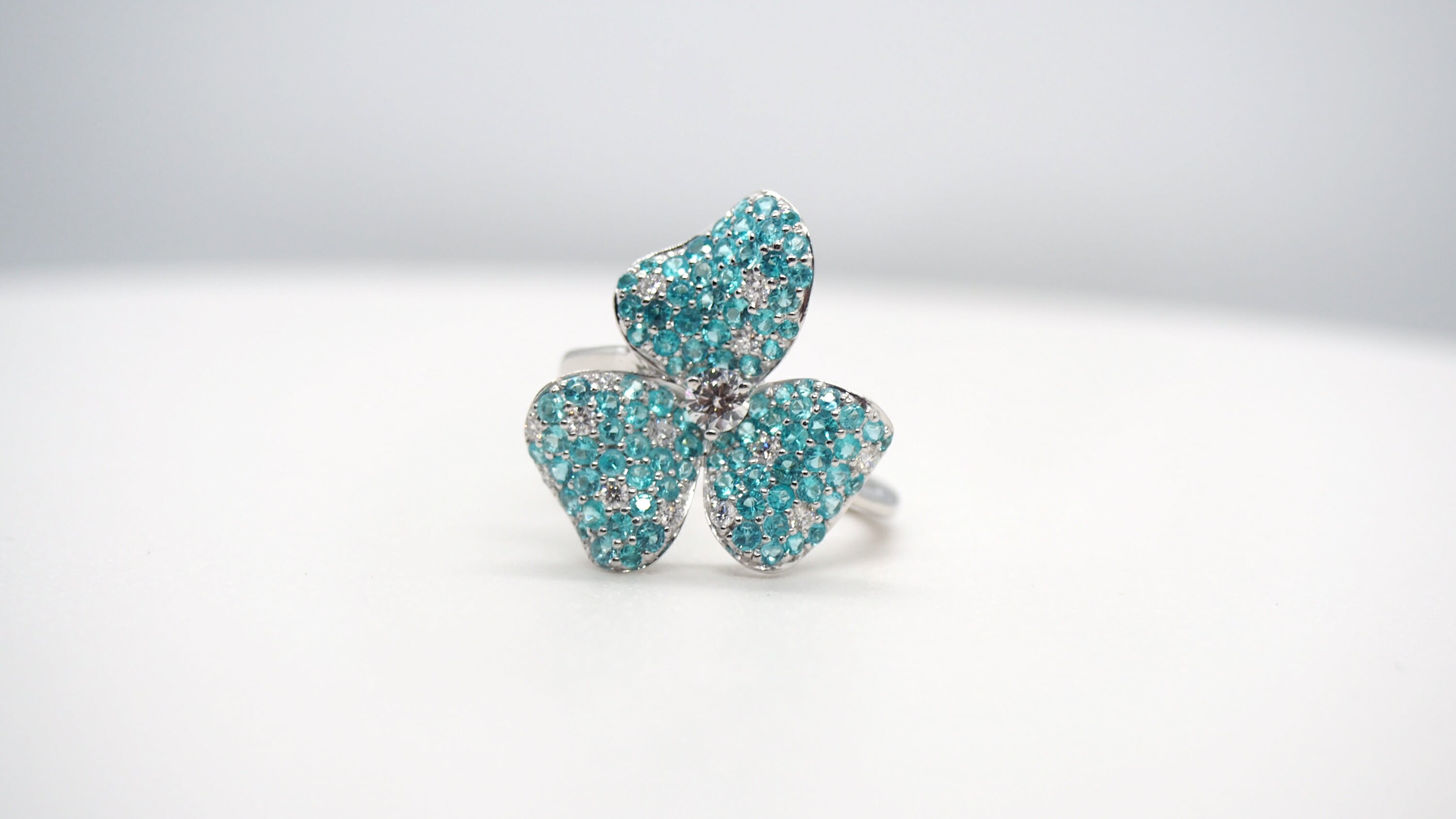 リング パライバトルマリン 1.00ct ダイヤモンド 0.28ct Pt900 プラチナ