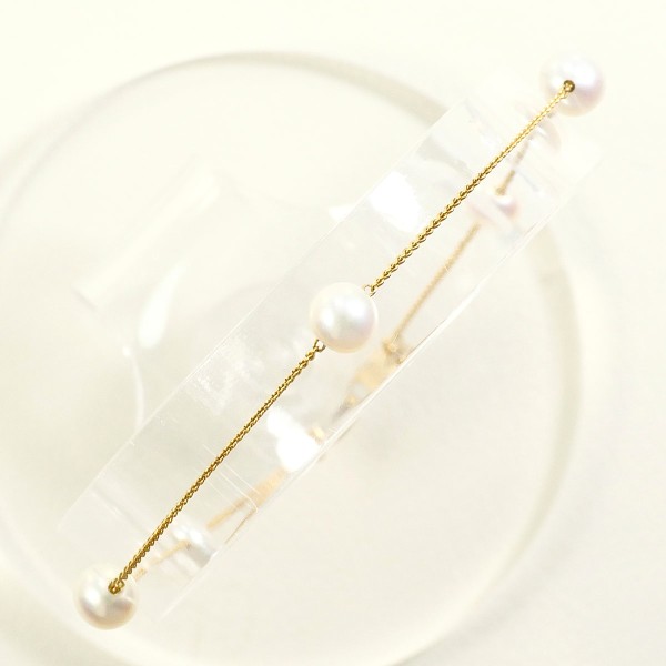 K18 18金 YG イエローゴールド ブレスレット パール(真珠) ジュエリー 中古