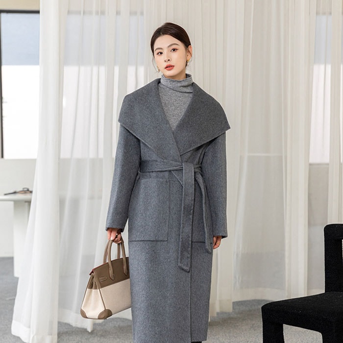 ウールコート レディース ロング カシミヤ ロングコート 冬服 コート ウール 韓国ファッション ミセス アウター 春 秋 冬 防寒 保温 厚手 暖かい 大きいサイズ きれいめ オリジナル 細身 高品
