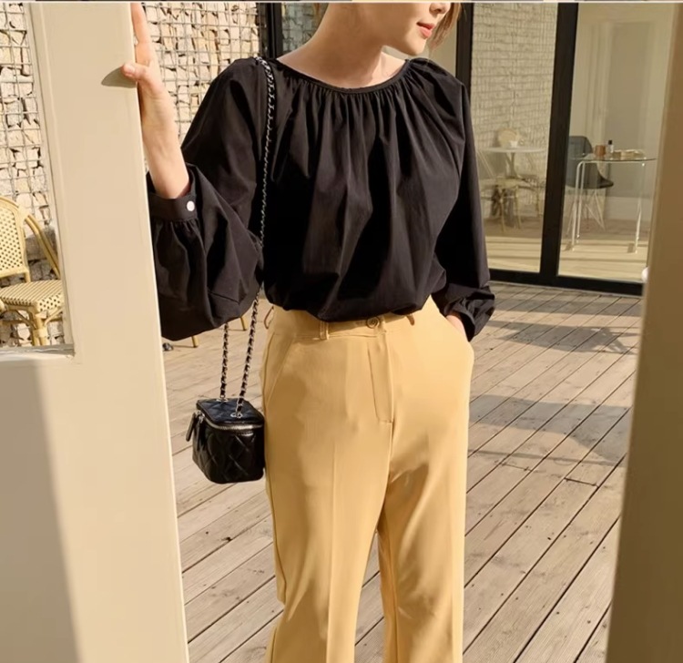 カジュアルトップス プリーツトップス トップス Tシャツ シャツ カットソー プルオーバー 袖あり 七分袖 ボリューム袖 ラウンドネック ワイド Aライン プリーツ かわいい 大人可愛い きれいめ 13,380円