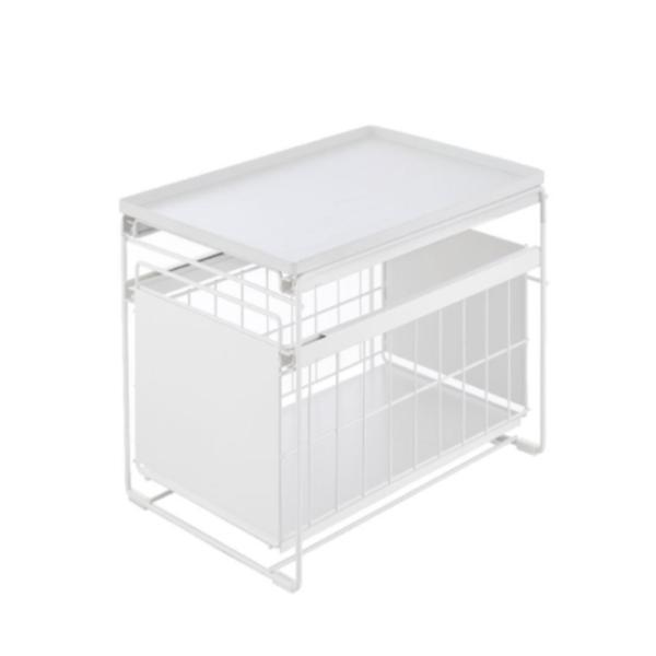 シンク下オーガナイザー シンク棚 調理器具ホルダー カップホルダー 2段スライド式パントリーキャビネット 収納ボックス カウンタートップオーガナイザー