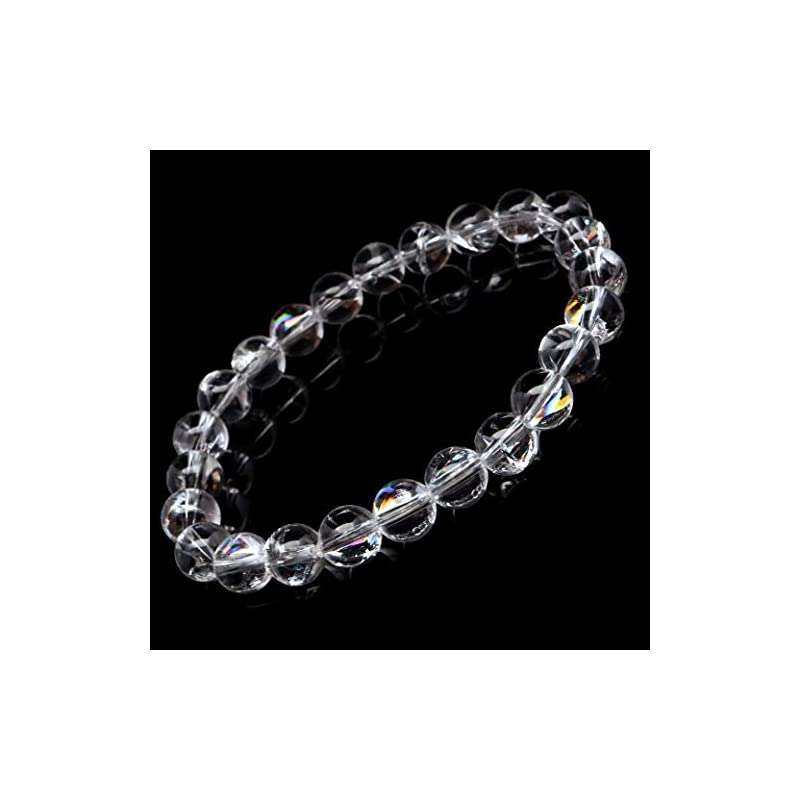 水晶 ブレスレット アイリスクォーツ 天然 虹入り 8mm レインボー 天然石 パワーストーン 内径ブレスレット