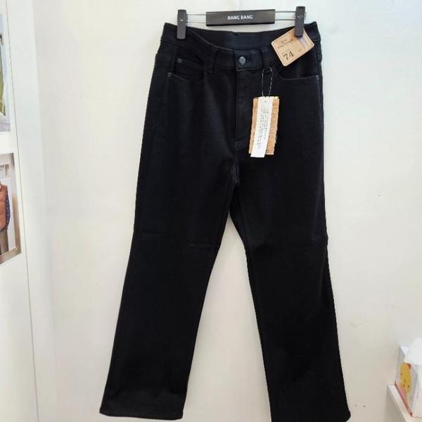 BANG BANG HC19 女性冬ストレートフィットインバンドミンク起毛スパンブラックジーンズ（S42596372）