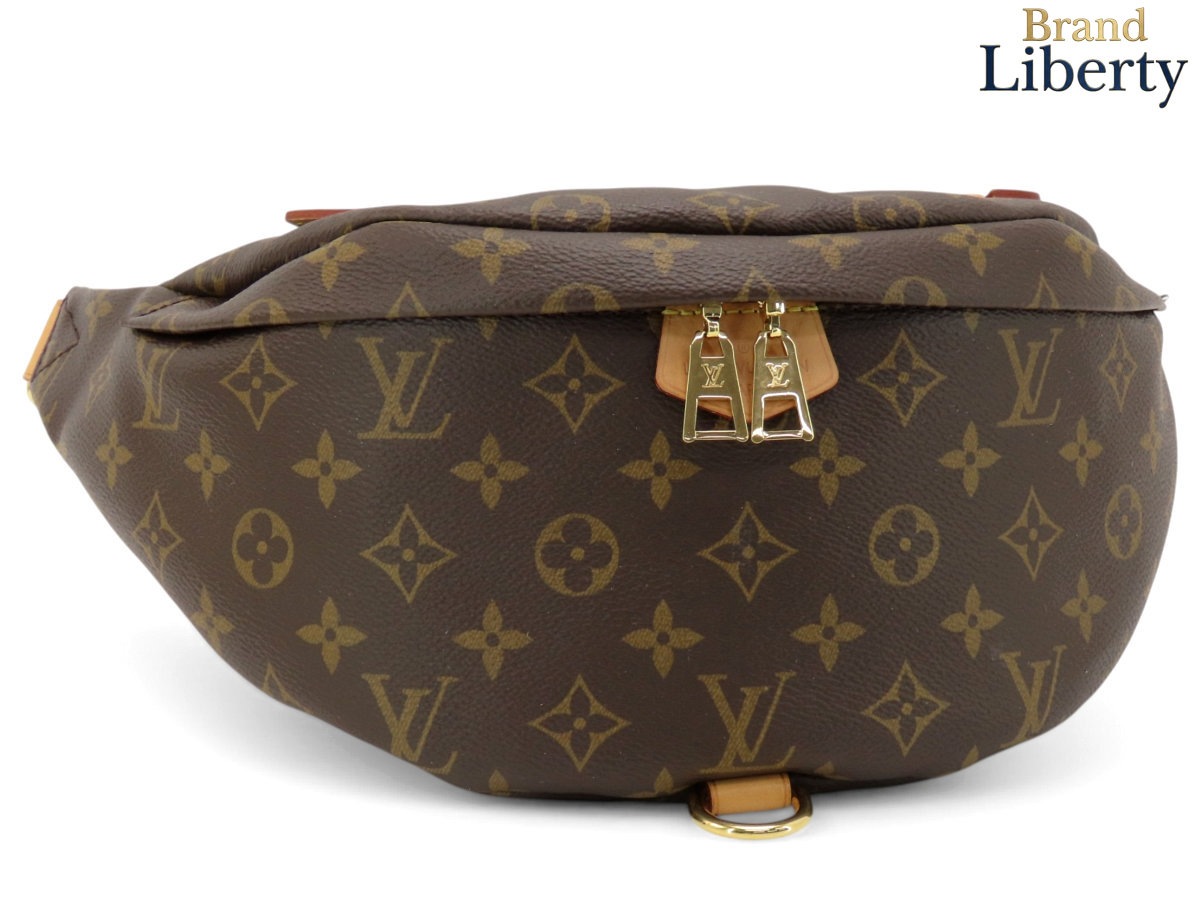 美品ルイヴィトンLOUISVUITTONモノグラムバムバッグMMウエストバッグウエストポーチボディバッグクロスボディショルダーバッグダークブラウンPVCレザーM43644