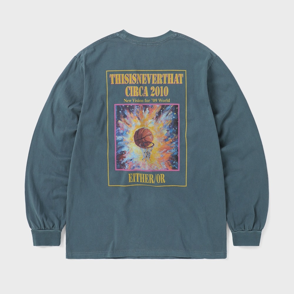 ディス・イズ・ネヴァー・ザット・バスケットボールフープ L/S Tシャツネイビー