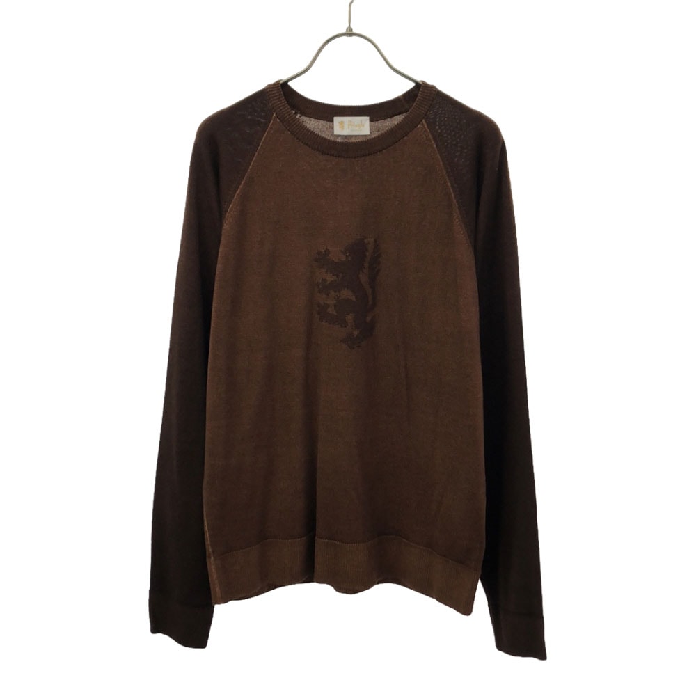 ウール イタリア製 長袖 セーター L ブラウン ニット メンズ