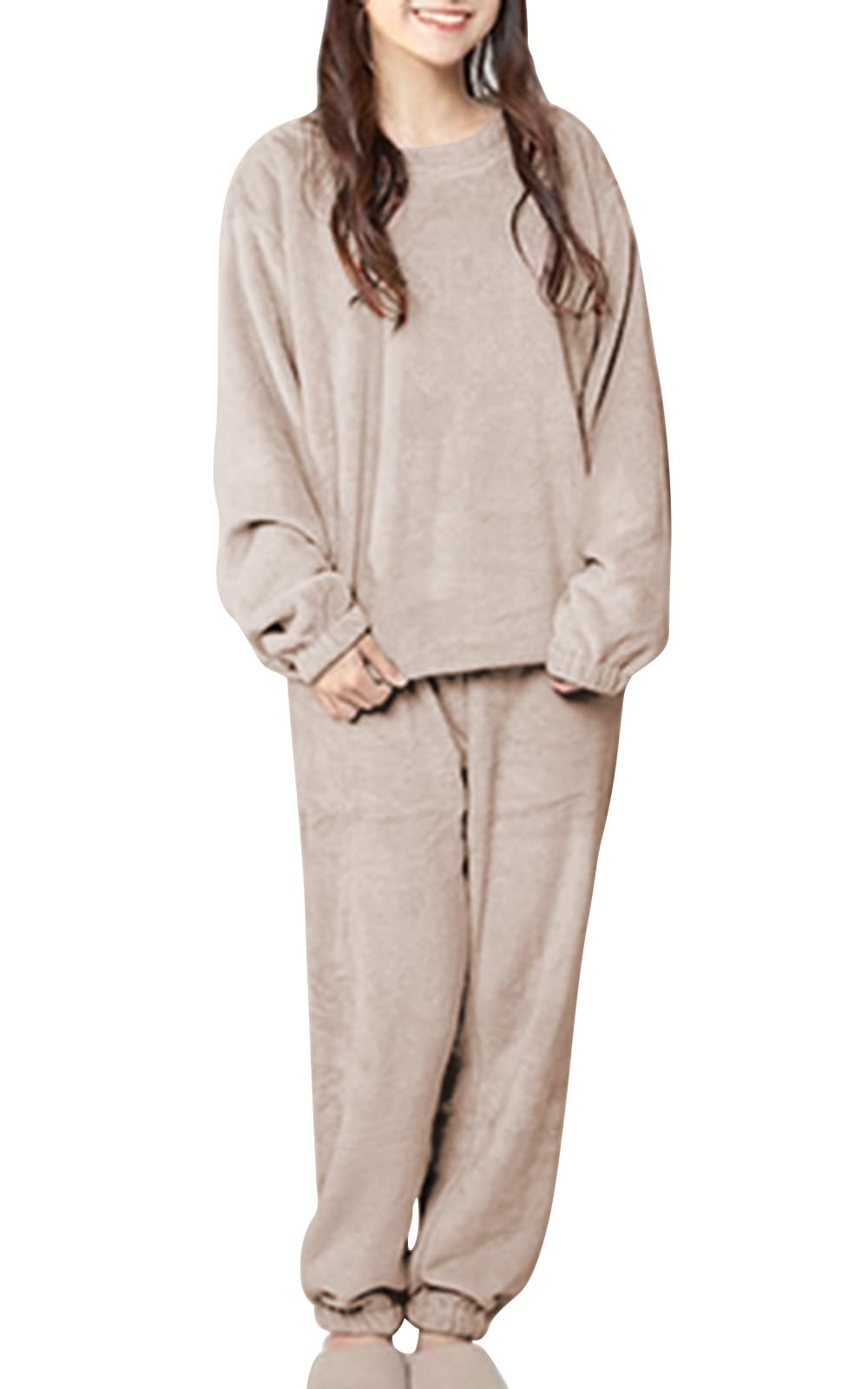 [ヒルトップクラウド] パジャマ レディース もこもこ ルームウェア 長袖 上下セット 着る毛布 裏起毛 厚手 あったか ゆったり 可愛い オシャレ 部屋着 冬用 4,536円