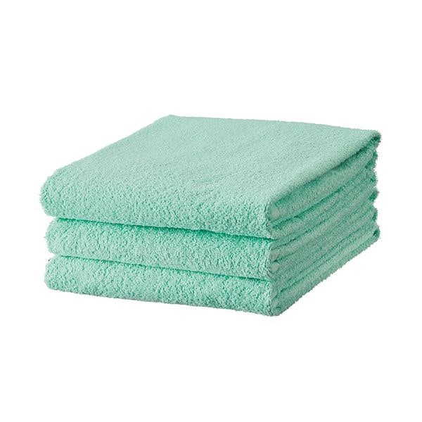 （まとめ） TANOSEE バスタオル グリーン1パック（3枚） 5セット