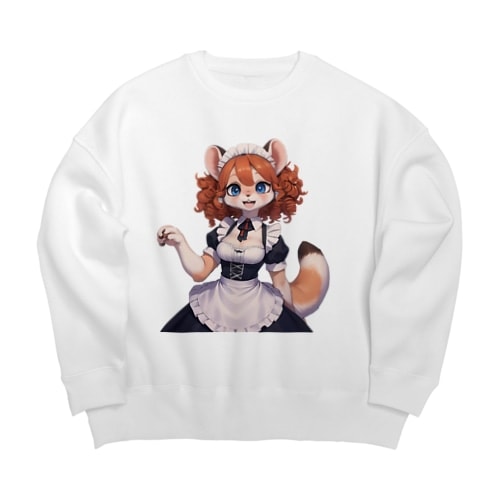 【文字入れ可能受注生産】フェレットの女の子　メイド　ケモナー ビッグシルエットスウェット