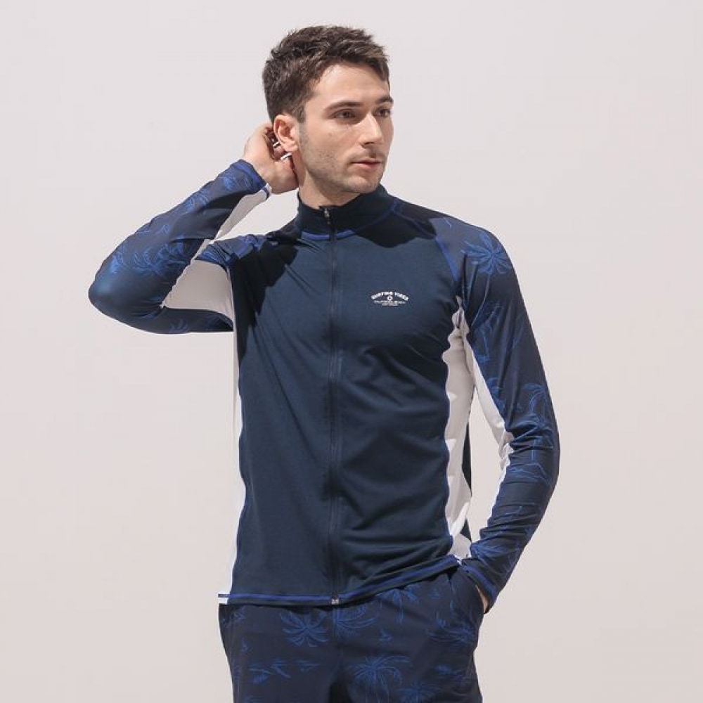 [エアワーク] エアワークサーフメンズジップアップラッシュガード YA-5085