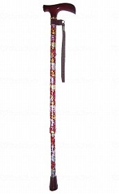 中嶋次朗商店 アルミ2段式 花柄（楓グリップ） 花柄レッド 451