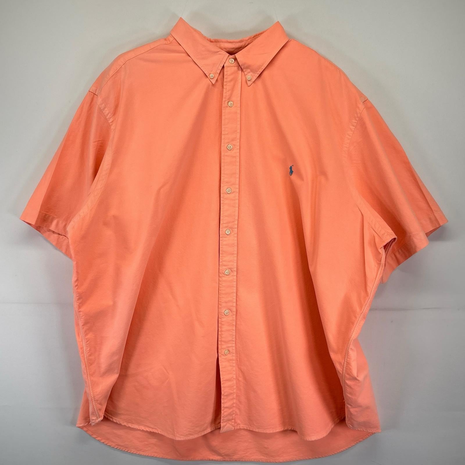 古着 90s/90年代 半袖シャツ ワンポイント 大きいサイズ ネオンカラー 4XB ピンク系 メンズ