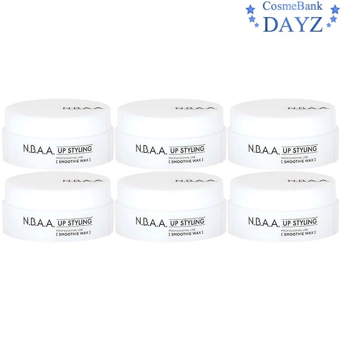 N.B.A.A アップスタイリング スムージーワックス 75g 6点セットヘアスタイリング剤ヘアワックスソフトワックスエヌビーエーエージェニュイン