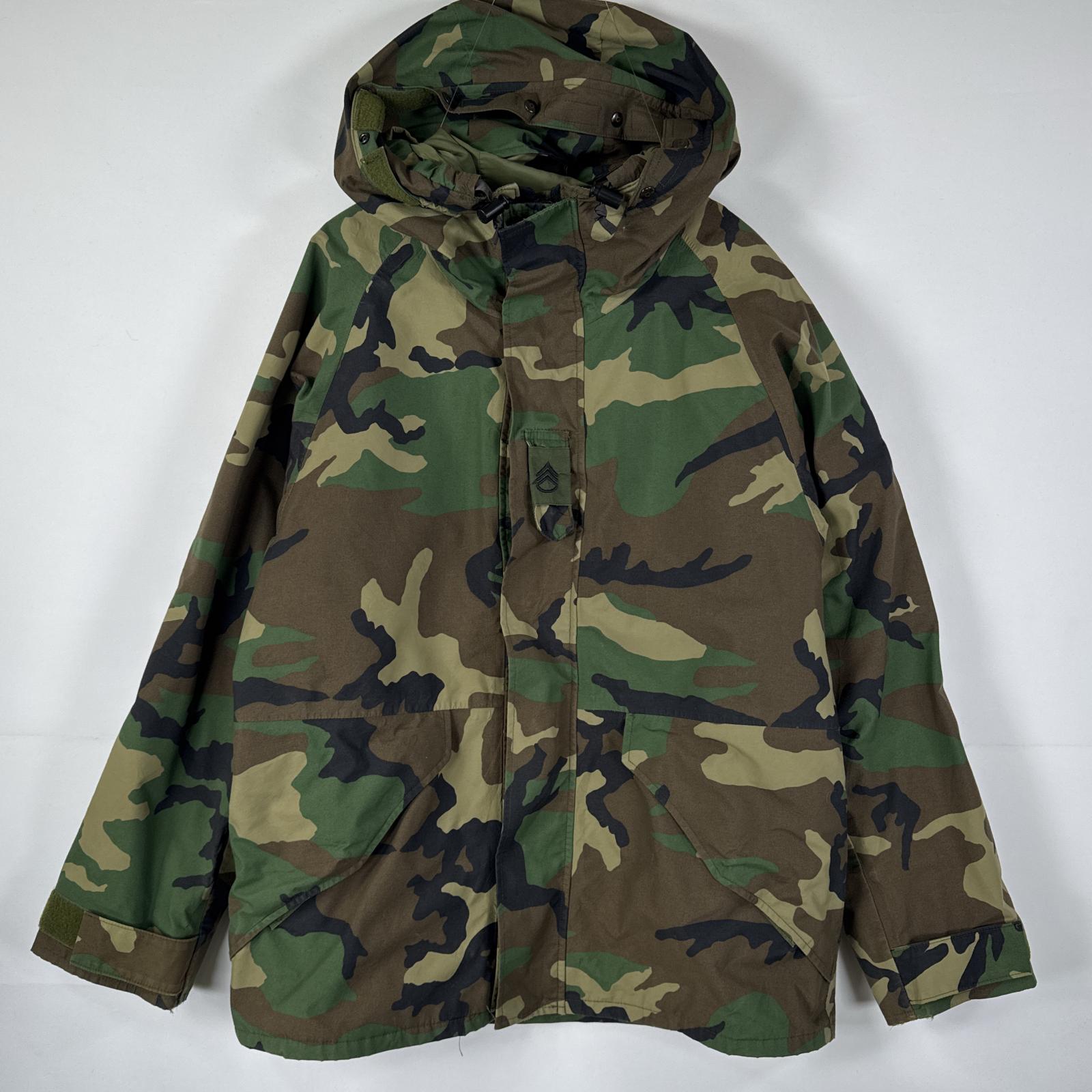 古着 90s/90年代 ヴィンテージ ミリタリージャケット ECWCS GORE-TEX ウッドランドカモ 実物 ゴアテックスパーカー medium regular ブラウン メンズ