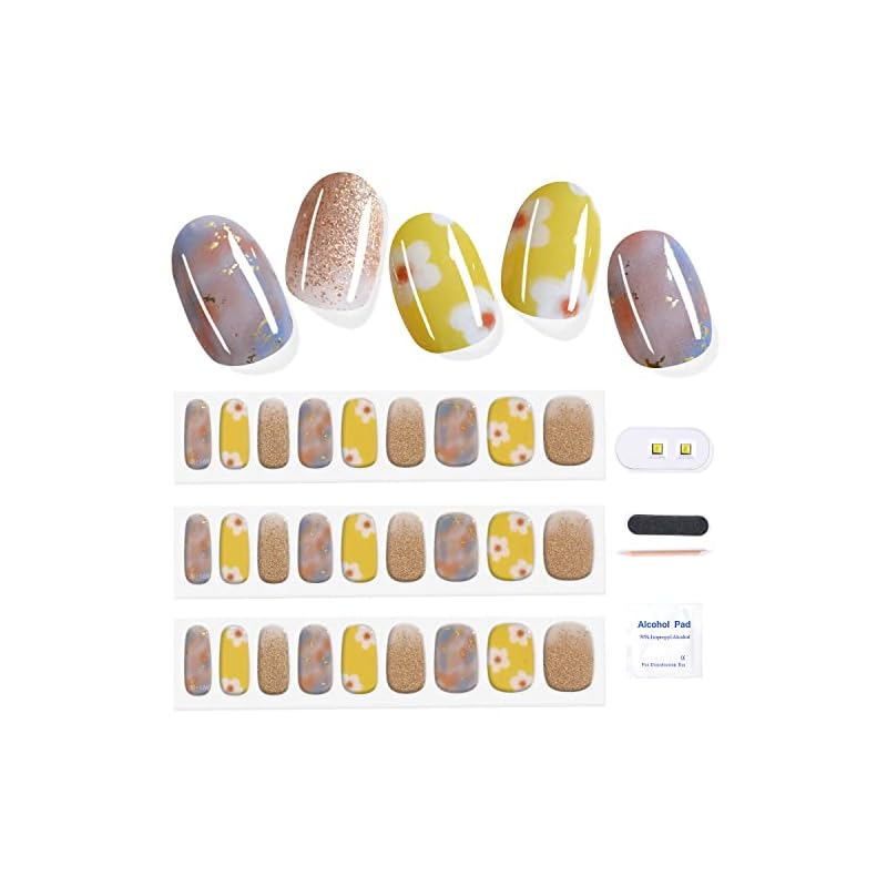 MISS MODA ジェルネイルシール 硬化タイプ ネイルシール ジェルネイル 貼るだけ セット 27枚ジェルネイルシールMiniジェルランプ付いた4点セット