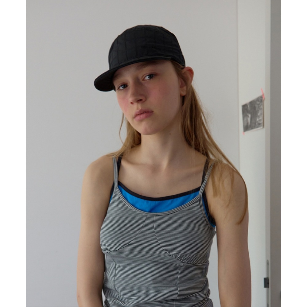 コンテンツなし 219.リボン無地キャップ _ 黒