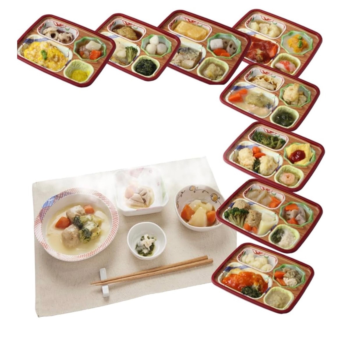 介護食(冷凍）やわらか食 ８食分お届け お弁当セット４（主菜１品＋副菜３品） 保存食 非常食 ソフィーチェリスタ Astepia