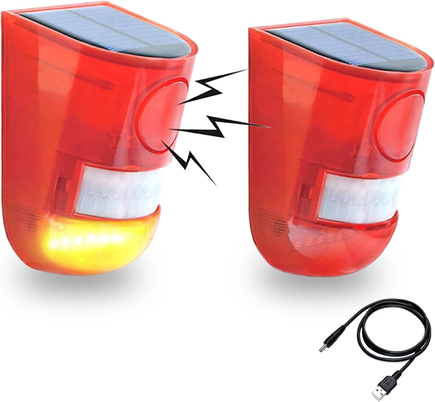 「ポイント還元率5%」太陽警告灯 2パック 屋外 防水 ソーラー充電 防犯アラーム 警報機 人感センサー LEDフラッシュ129dBサイレンサウンド ストロボレッド ワイヤレス 泥棒防止 盗難防止 ブ