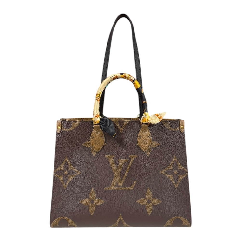ルイヴィトン オンザゴーMM モノグラムジャイアント ショルダーバッグ モノグラムキャンバス M45321 ブラウン LOUIS VUITTON 中古 美品