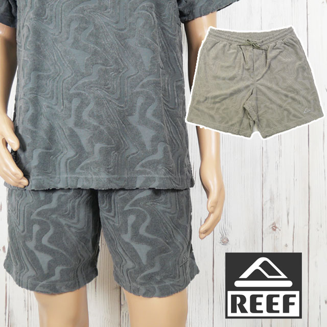 リーフ ショートパンツ メンズ RFWKM2503 ハーフパンツ ジオメトリックパイルショーツ 半ズボン ショーパン サーフィン ボトムス アパレル 短パン 膝上丈 ベージュ グレー 服