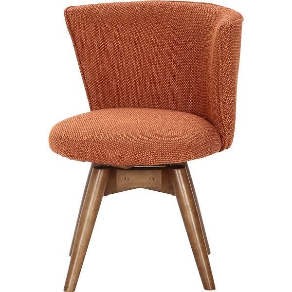 モダン調 ダイニングチェア/食卓椅子 [オレンジ] 幅50cm 木製フレーム 『クラム』