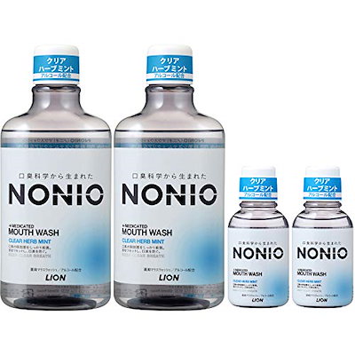他サイト： 【Amazon.co.jp限定】NONIO(ノニオ) マウスウォッシュ クリアハーブミント 600ml×2個 +ミニリンス80ml×2個 [医薬部外品] 洗口液 口臭原因菌を殺菌 アルコール配合の商品画像