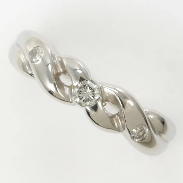 PT900 プラチナ リング 指輪 15号 ダイヤ 0.20 総重量約6.3g ジュエリー 中古